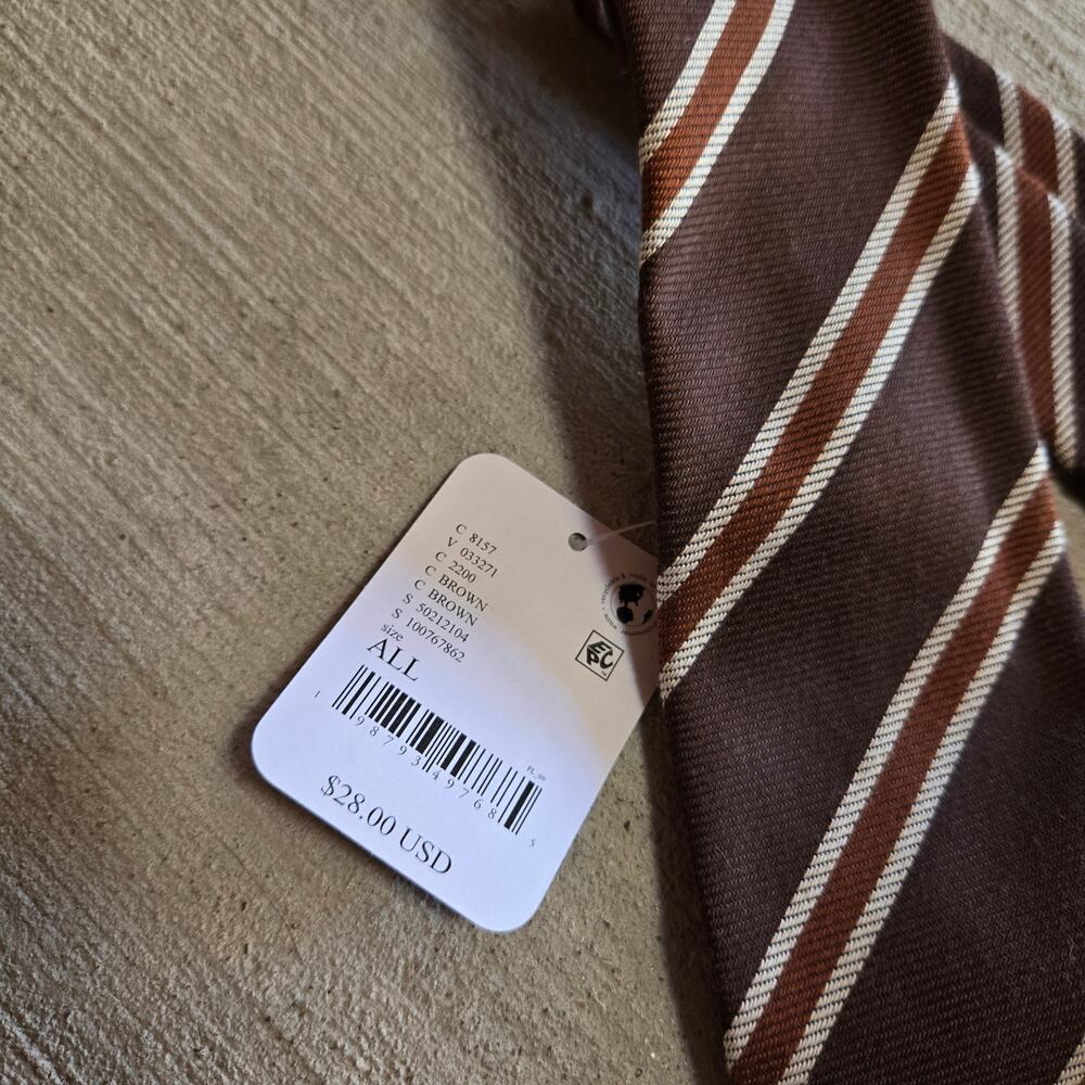 Free People Meet Me At Greenpoint Brown Striped Tie NWT Bow Purse Belt Accessory - Picture 4 of 4